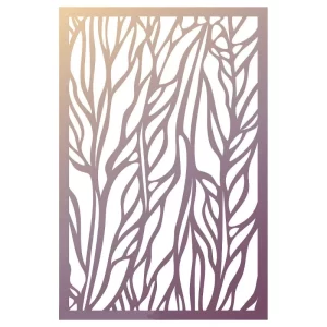 Cut plant-shaped metal decoration panels