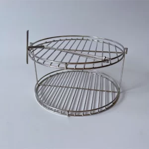 Double-layer detachable metal wire mesh rack for outdoor dining food support