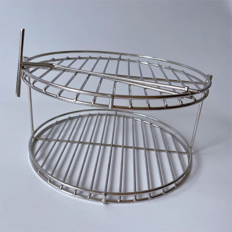 Customized multi-layer stainless steel metal mesh grating with handles/ Food cooling rack