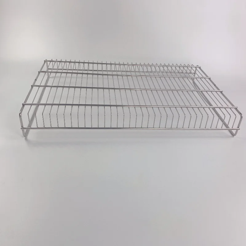 Stainless steel wire grid container for supermarkets, food display, shelf slot container