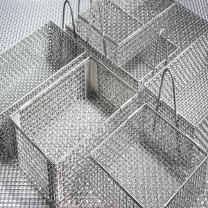 Stainless steel wire woven mesh basket customization