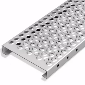 Non-slip foot metal perforated strip plate