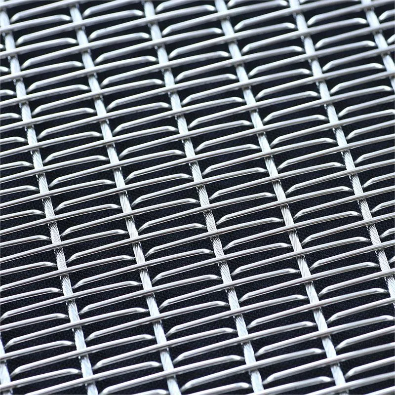Wire woven decorative mesh is used for construction